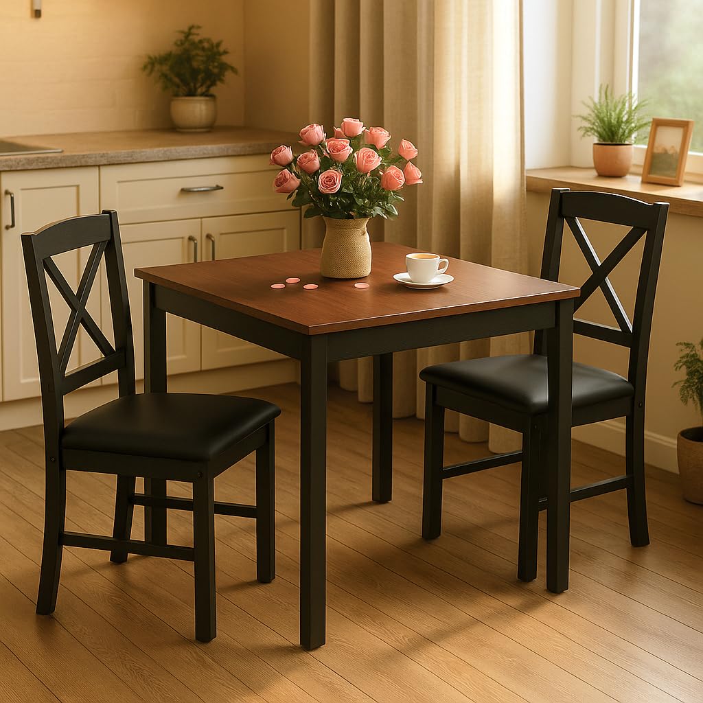 Tangkula Mid-Century Modern Dining Table Set for 2